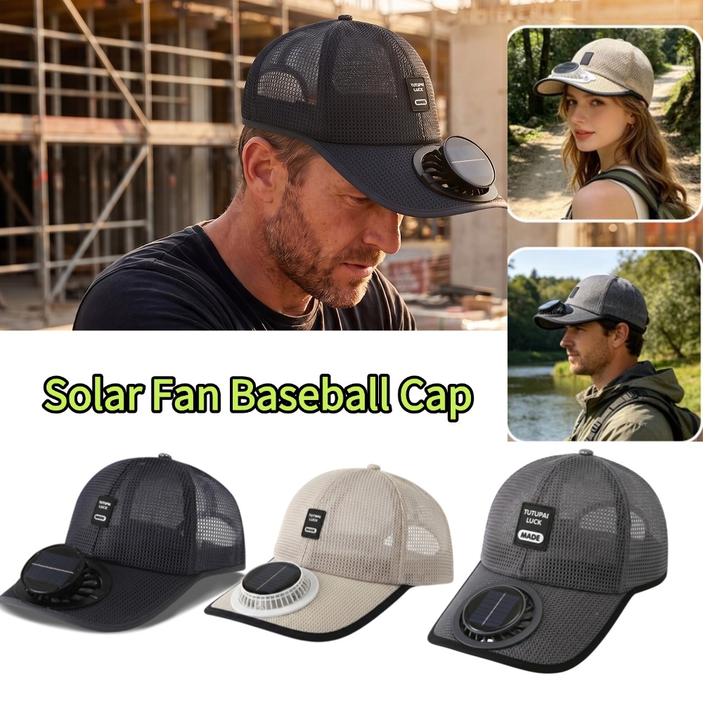 Renewable Energy Fan - Topi Kipas Tenaga Surya Uniseks, Topi
