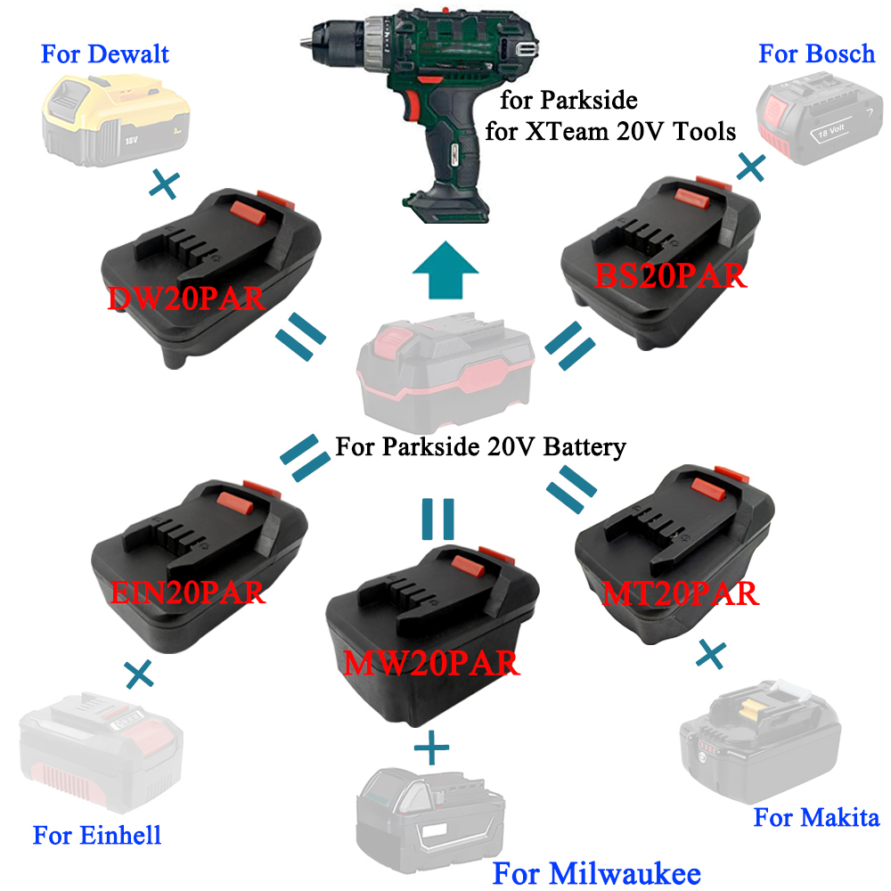 Agm Deep Cycle Battery - Untuk Parkside XTeam 20V Adaptor Konverter