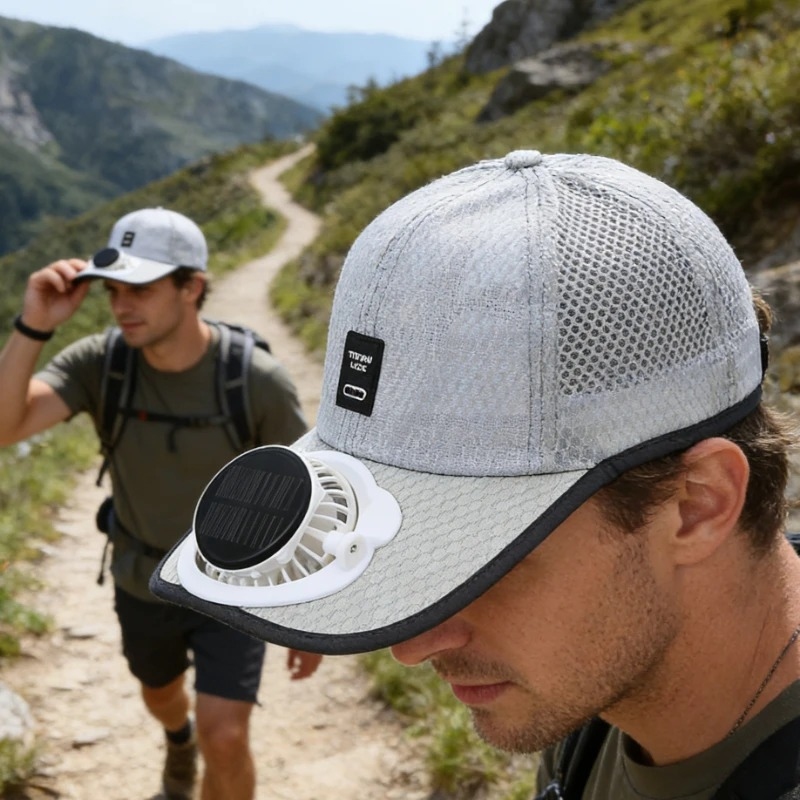 Topi Matahari Bernapas dengan  - Renewable Energy Fan ulasan dan harga
